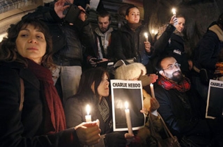 В России прошли акции памяти журналистов Charlie Hebdo