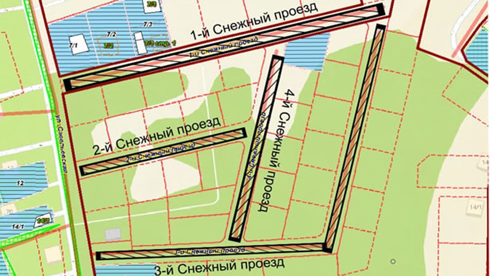 В Ленинском районе появятся четыре Снежных проезда