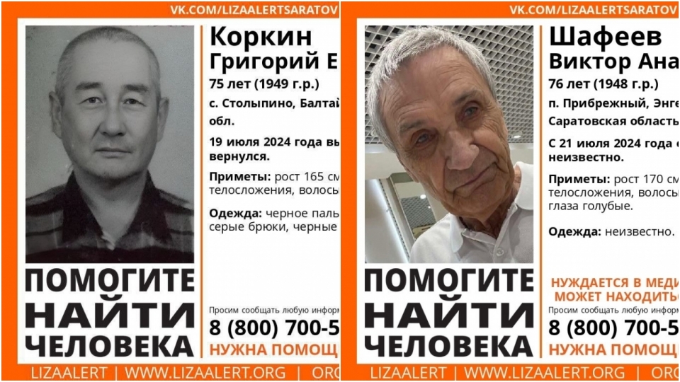 В Саратовской области нашли живыми двух пропавших пенсионеров