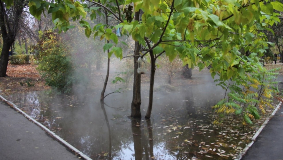 Отопсезон. В Саратове заливает горячей водой Детский парк