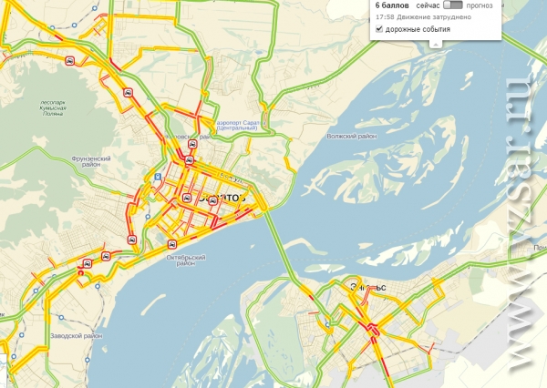 Карта саратова с пробками онлайн