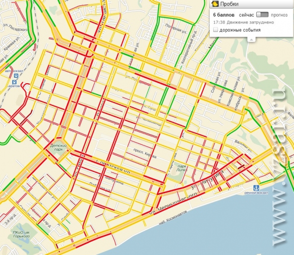 Карта саратова пробки сейчас