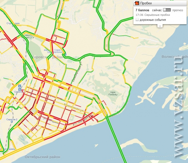 Пробки саратов онлайн карта