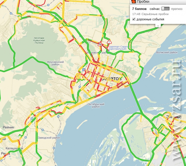 Карта саратова пробки сейчас