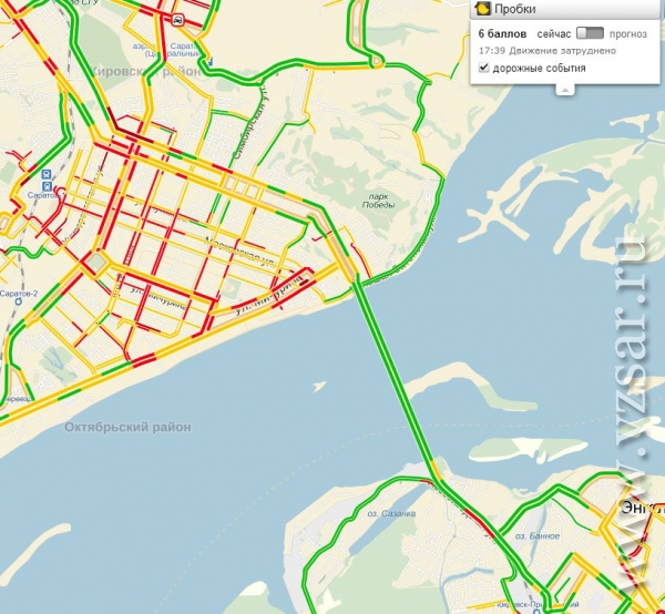 Карта саратова пробки сейчас онлайн на карте