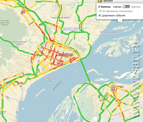 Пробки саратов онлайн карта