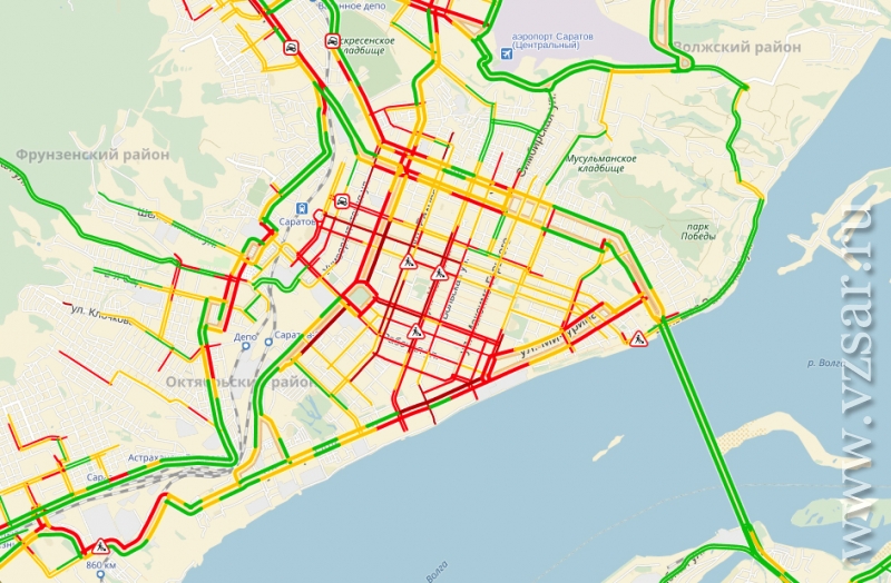 Пробки саратов онлайн карта