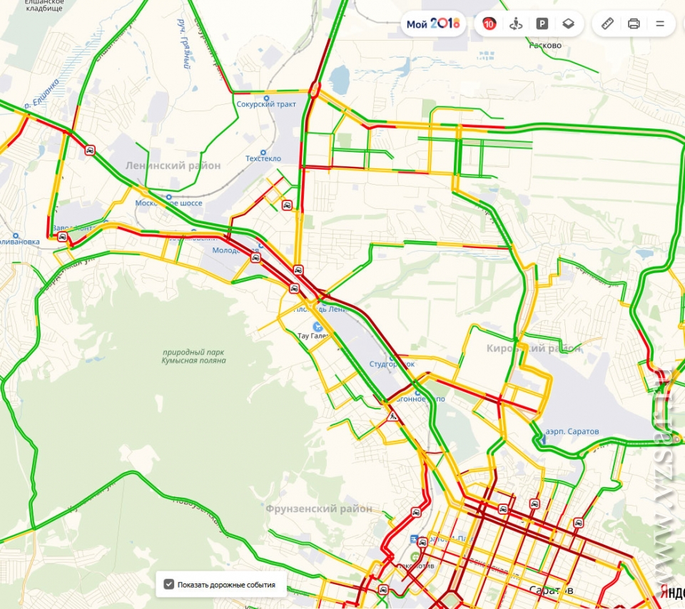 Саратов вновь оказался во власти десятибалльных пробок | Новости Саратова и  области — Информационное агентство 