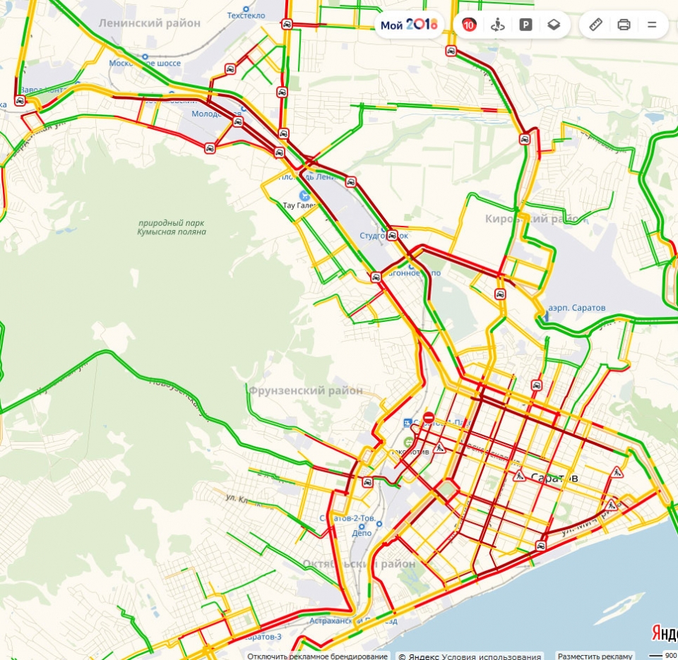 Карта пробок саратов сейчас