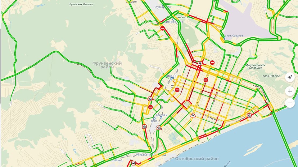 Карта пробок в саратове