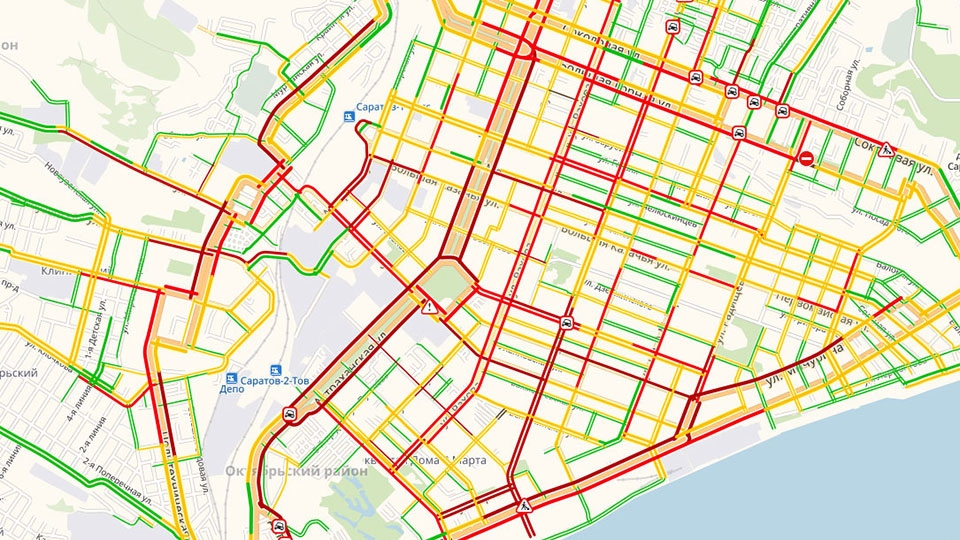 Карта пробок в саратове